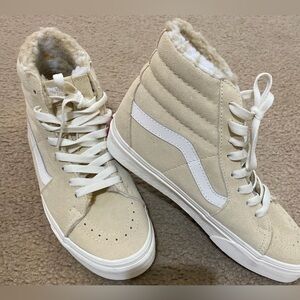 Vans Women's High-Top Sneakers - Beige and White
